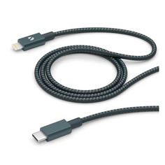 Кабель Deppa 72320 MFI, Lightning (m) - USB Type-C (m), 1.2м, MFI, 3A, графитовый