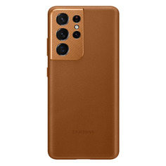 Чехол (клип-кейс) SAMSUNG Leather Cover, для Samsung Galaxy S21 Ultra, коричневый [ef-vg998laegru]