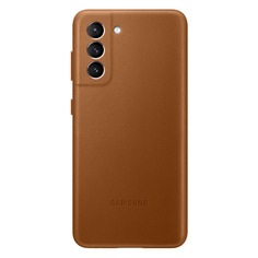 Чехол (клип-кейс) SAMSUNG Leather Cover, для Samsung Galaxy S21, коричневый [ef-vg991laegru]
