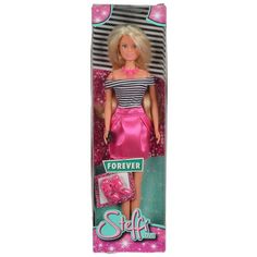 Кукла Simba Штеффи в розовой юбке и кофте в полоску