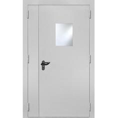 Дверь противопожарная дымогазонепроницаемая остеклённая 02-EIS 7035 127х207 см правая цвет светло-серый Ferroni