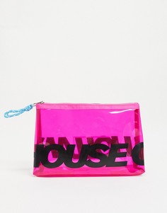 Розовая прозрачная косметичка House of Holland-Розовый цвет