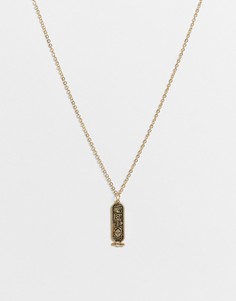 Золотистое ожерелье-цепочка с подвеской в виде свитка Topman-Золотистый