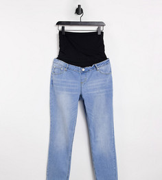 Прямые джинсы с эластичной вставкой для живота Glamorous Bloom-Голубой