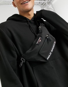 Черная спортивная сумка-кошелек на пояс с логотипом Polo Ralph Lauren-Черный цвет