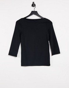 Черная футболка с рукавами 3/4 Vero Moda-Черный цвет