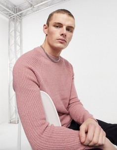 Фактурный вязаный джемпер розового цвета Burton Menswear-Розовый цвет