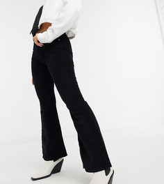 Черные вельветовые расклешенные джинсы Topshop Petite Jamie-Черный цвет