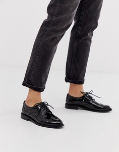 Черные туфли на плоской подошве ASOS DESIGN-Черный цвет