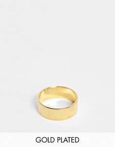 Широкое кольцо с позолотой 14 карат ASOS DESIGN-Золотистый