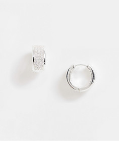 Серебристые серьги-кольца с кристаллами ASOS DESIGN-Серебристый
