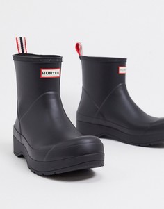 Черные короткие резиновые сапоги Hunter-Черный цвет
