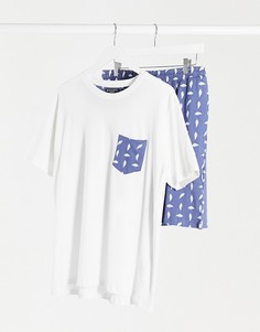 Пижама с шортами и принтом Brave Soul-Белый