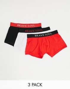 Набор из 3 боксеров-брифов (красные/черные/белые) Brave Soul-Многоцветный