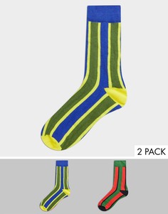 Набор из 2 пар носков в разноцветную полоску Brave Soul-Мульти