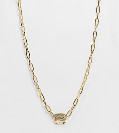 Эксклюзивное золотистое ожерелье-цепочка с кованой подвеской Vero Moda-Золотой