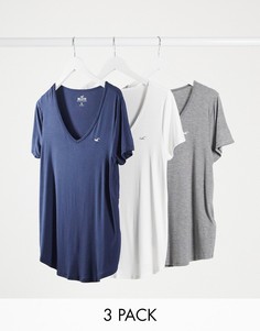 3 базовых футболки с короткими рукавами Hollister-Мульти