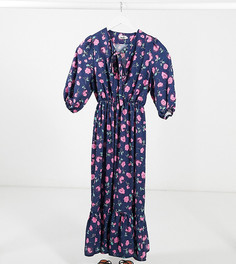 Платье мидакси с цветочным принтом и завязками John Zack Tall-Многоцветный