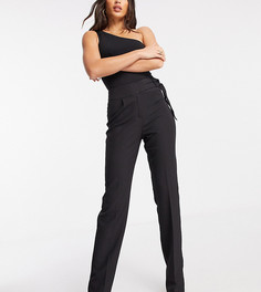 Черные узкие брюки с пряжками сбоку 4th & Reckless Tall-Черный