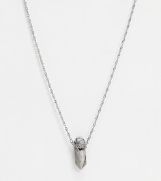 Серебристое ожерелье-цепочка с подвеской с полудрагоценным камнем Reclaimed Vintage inspired эксклюзивно для ASOS-Серебряный