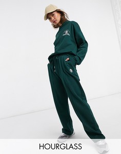 Темно-зеленый спортивный костюм с худи и джоггерами в стиле oversized с вышивкой "Take Care" ASOS DESIGN Hourglass-Зеленый цвет