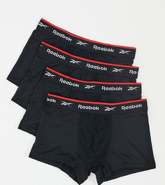 Набор из 4 черных боксеров-брифов Reebok-Черный цвет