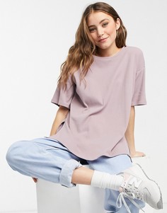 Серая oversized-футболка в рубчик Cotton:On-Фиолетовый