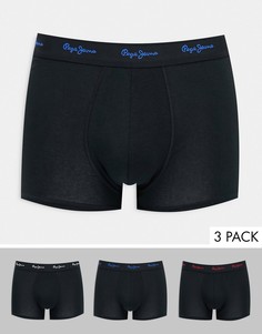 Набор из трех боксеров-брифов черного цвета Pepe Jeans Albor-Черный