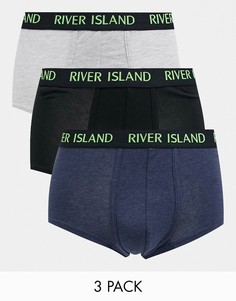 Набор из трех боксеров серого цвета River Island-Серый
