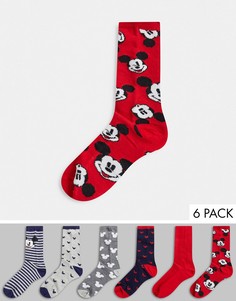 Подарочный набор из шести пар носков с принтом Микки и Минни Маус Womensecret-Многоцветный Women'secret