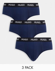 3 пары темно-синих трусов HUGO Bodywear-Темно-синий