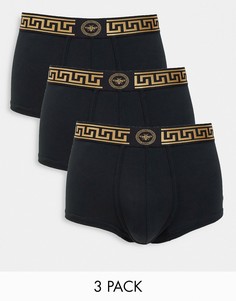 Набор из 3 пар черных трусов-хипстеров River Island-Черный цвет