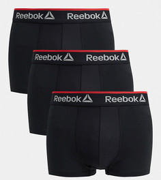 Набор из 3 черных боксеров-брифов Reebok-Черный цвет