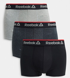 Набор из 3 боксеров-брифов черного и серого цвета Reebok-Многоцветный
