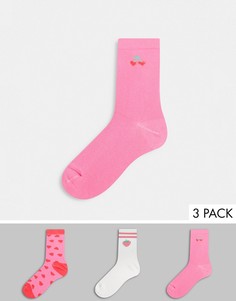 Набор из 3 пар носков с милыми принтами Skinnydip-Розовый цвет