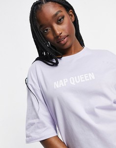 Двухцветное платье-футболка в стиле casual ThreadBare Nap Queen-Фиолетовый цвет