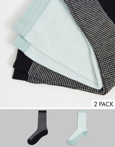 Набор из 2 пар носков темно-синего и зеленого цвета из ткани с добавлением шерсти & Other Stories-Многоцветный
