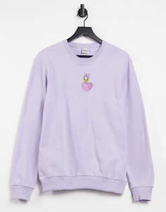 Сиреневый свитшот с вышивкой Даффи Дак Disney-Фиолетовый цвет Poetic Brands