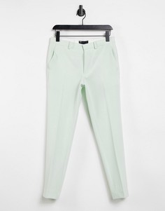 Мятно-зеленые супероблегающие брюки в строгом стиле ASOS DESIGN-Зеленый цвет
