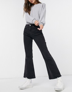 Черные расклешенные джинсы Weekday Wave-Черный цвет