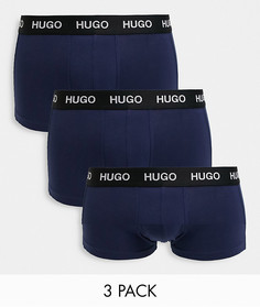 Набор из 3 боксеров-брифов темно-синего цвета HUGO Bodywear-Темно-синий
