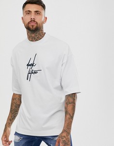 Футболка в стиле oversized с логотипом ASOS Dark Future-Белый