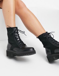 Черные ботинки с манжетой в стиле носка RAID Raine-Черный цвет