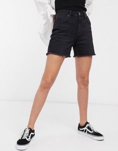 Черные джинсовые шорты в винтажном стиле с завышенной талией, необработанный краем и эффектом поношенности Lee-Черный цвет