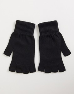 Черные перчатки без пальцев ASOS DESIGN-Зеленый цвет