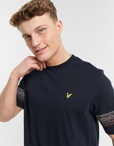 Темно-синяя футболка с узором Фэйр-Айл Lyle & Scott-Темно-синий