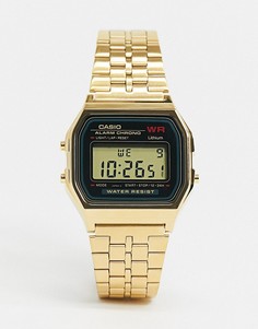 Цифровые часы в стиле унисекс с золотистым браслетом Casio A159WGEA-1EF Unisex-Золотистый