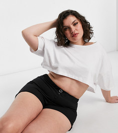 Черные тканые шорты-боксеры для дома ASOS Weekend Collective Curve-Черный цвет
