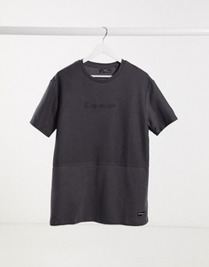 Серая футболка Bershka-Серый