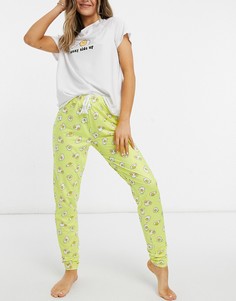 Пижама с леггинсами и футболкой с надписью "Sunny Side Up" Loungeable-Желтый
